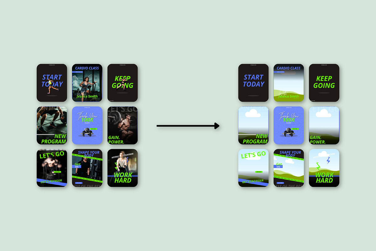 Gym // Health Social Media Kit, a Social Media Template by SecondBrain Store (Photo 8 of 9)