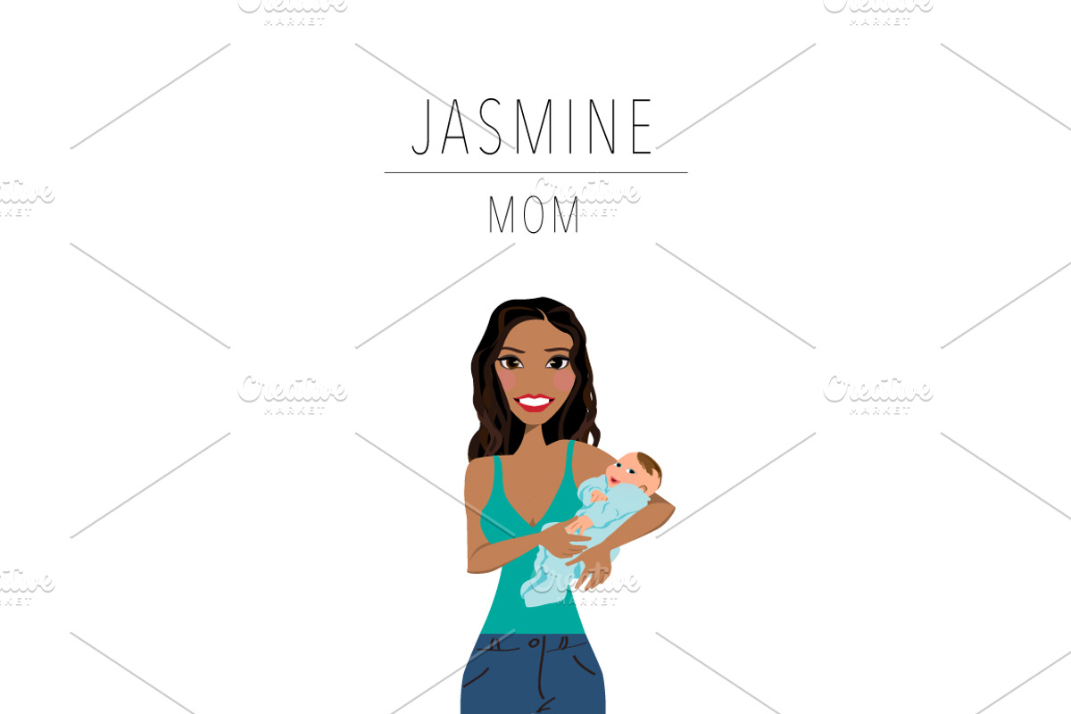 Mom & Baby Portrait Clip Art, a Person Illustration by Lauren Lesley Studio (Photo 13 of 33)