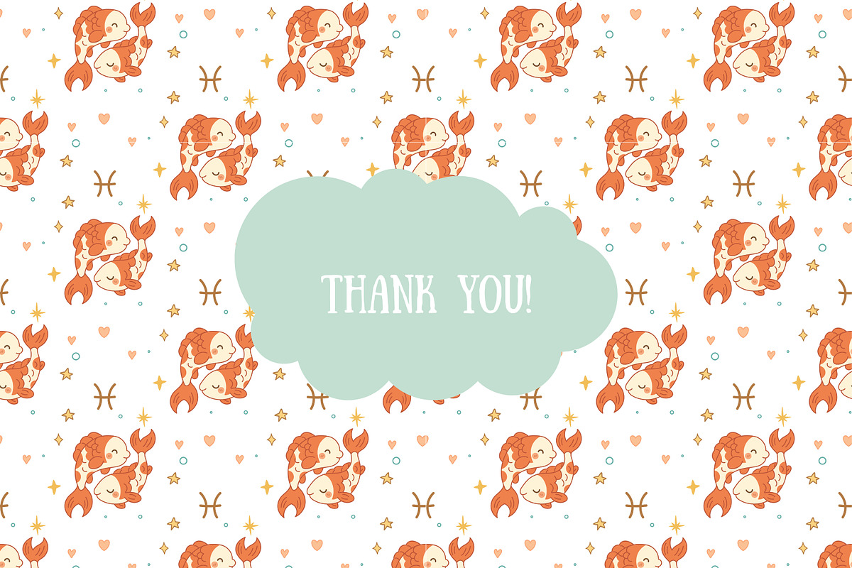 Cute Zodiac Seamless Patterns  12, an Illustration by Bielousova Art (Photo 8 of 8)
