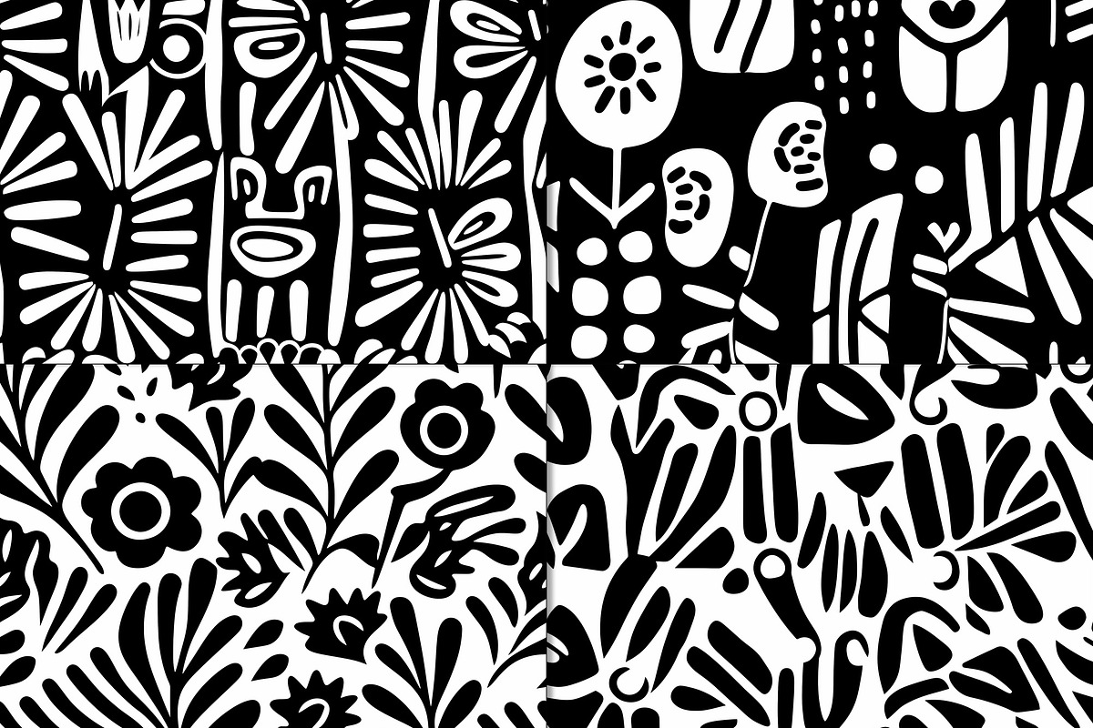 20 Seamless B/W Matisse-inspired Set, a Pattern Graphic by Nordic Design (Photo 6 of 9)