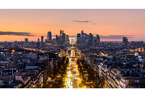 Skyline of La Defense business, an Architecture Photo by Leonid Andronov
