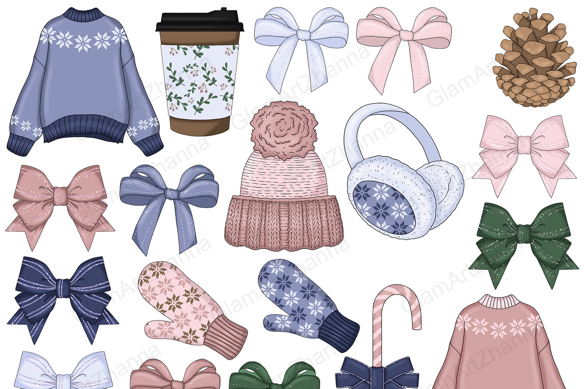 Winter Clipart, a Seasonal Illustration by GlamArtZhanna (Photo 2 of 5)