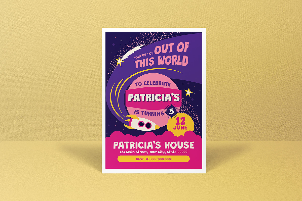 Kids Birthday Invitation, an Invitation Template by graphicook (Photo 2 of 3)