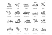 Transport, Vehicle icons, an Outline Icon by Tettygreen (Thumbnail 2 of 2)