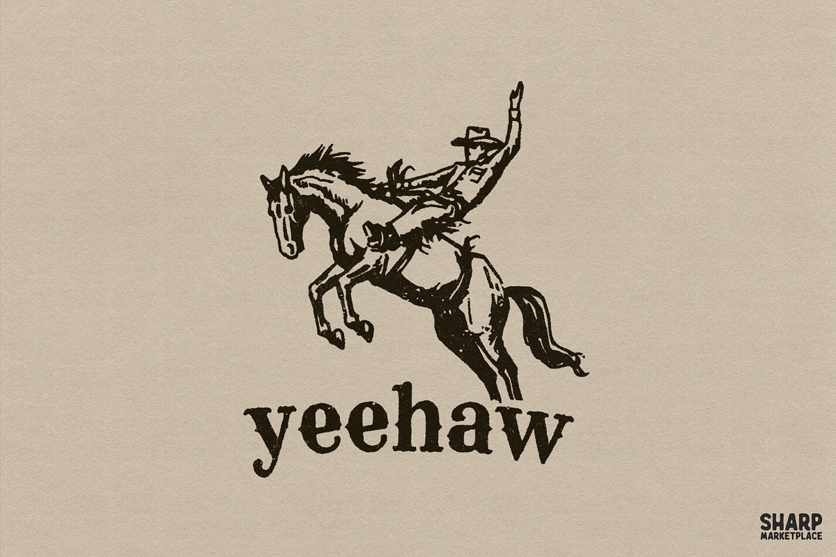 Yeehaw Bucking Bronco Rodeo Rider, an Object Graphic by SharpMarketplace (Photo 1 of 5)