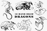 18 dragons hand drawn vector, an Animal Illustration by AnastasiyaOleynik (Thumbnail 1 of 5)