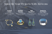 3D Jewelry Icon Set, an Object 3D Model by Flat Icons (Thumbnail 5 of 8)