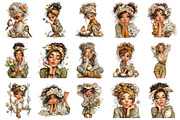Whimsical Spring Girl Clipart, an Illustration by OK Design (Thumbnail 3 of 6)