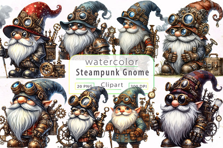 Steampunk Gnome Clipart, a Work Illustration by Dream Creation