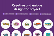 Groovy Sticker Element, an Object Graphic by Illustrava (Thumbnail 5 of 9)