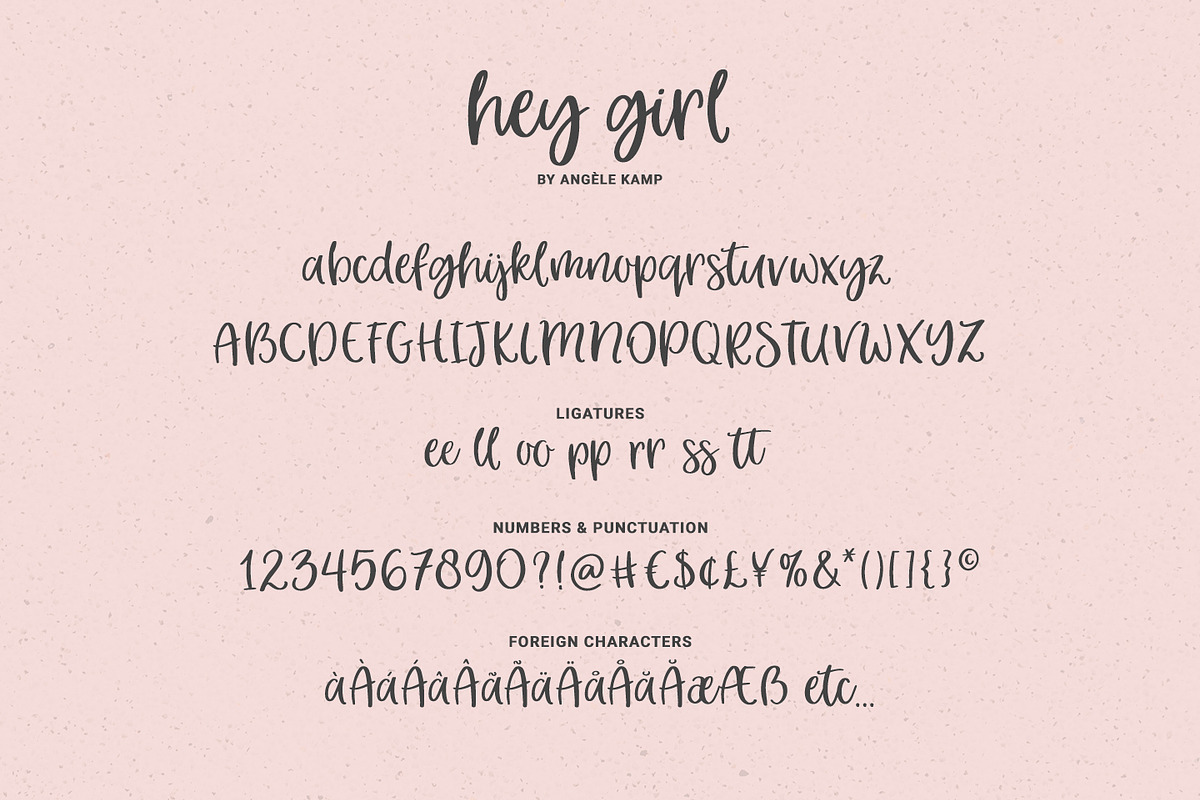 Hey Girl fun smooth brush font preview 4