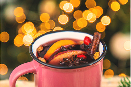 Mulled wine on Christmas background, a Food & Drink Photo by yanadjana