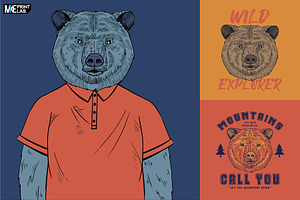 BEAR DRAWING AND PRINT DESGIN PACK