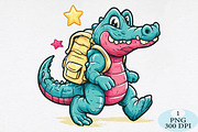 Back To School Later Gator PNG, a Seasonal Illustration by Daily.Designs (Thumbnail 1 of 5)