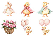 Watercolor Girly Goose Clipart, an Illustration by CitraGraphics (Thumbnail 3 of 6)