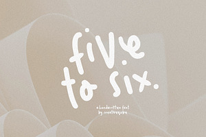Five to six handwritten font