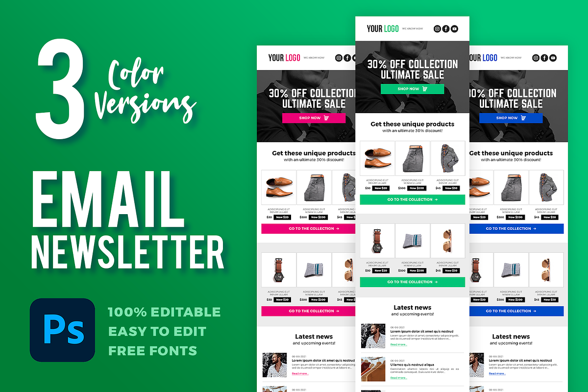 Email Newsletter for Ecommerce PSD, an Email Template by Better Be a Designer (Photo 1 of 4)