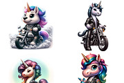 Biker Unicorns PNG Pack, an Animal Illustration by DoubleTwists (Thumbnail 2 of 5)