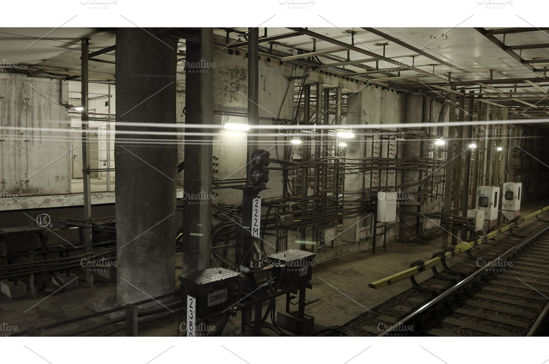 Subway tunnel infrastructure with, an Industrial Photo by Media Whale Stock
