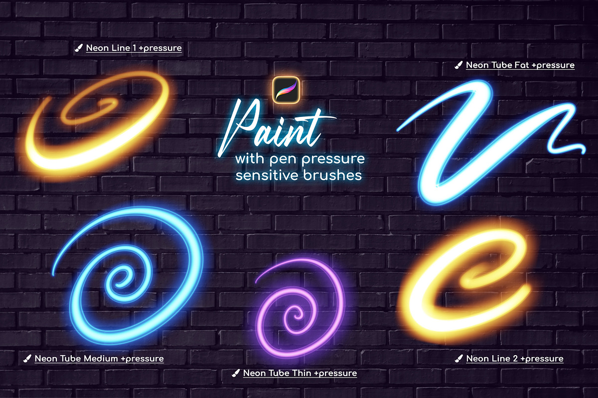 Neon Procreate Brushes, a Brush Add-On by Andrew Skoch Design (Photo 9 of 12)