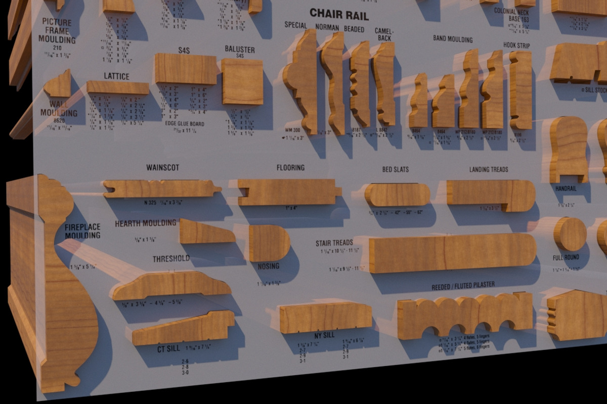 Molding Kitbash V1 - 128 Profile Set, an Architecture 3D Model by RoHo Productions (Photo 11 of 28)