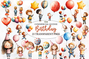 Little Boy and Girl Birthday, an Illustration by Designworld