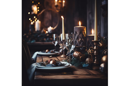 Christmas table setting with winter, a Holiday Photo by Yulia Furman