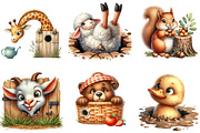Funny Animals in Hole Clipart, an Illustration by DreamArtGraphic (Thumbnail 2 of 4)