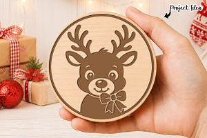Christmas Reindeer Wooden Sign SVG, an Object Graphic by OK Design