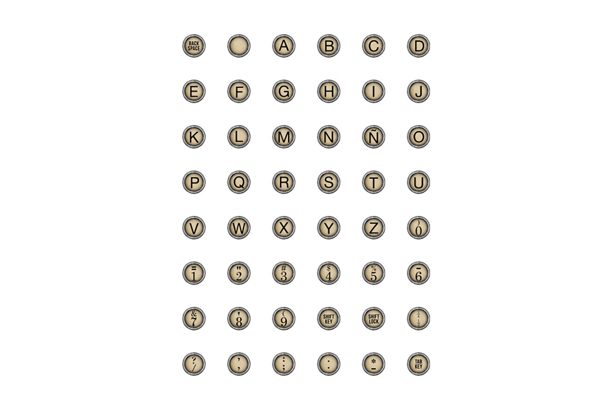 Old typewriter PNG keys, an Object Graphic by The Graphic Parade (Photo 7 of 9)