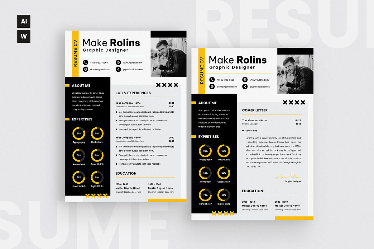 Business Resume CV, a Resume Template by iDoodle Studio (Photo 1 of 4)