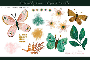 Whimsical Butterfly Clipart DH