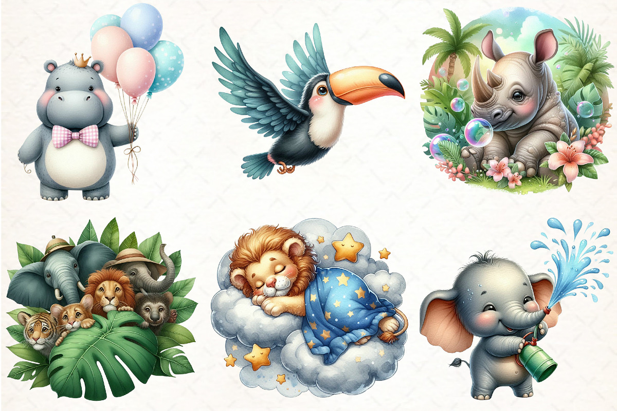 Safari Animals Png, an Illustration by Pixels.Craft (Photo 2 of 7)
