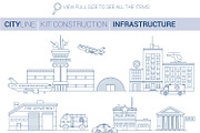 City Skyline Line Art Graphic Kit, an Education Illustration by Pingebat (Thumbnail 3 of 4)