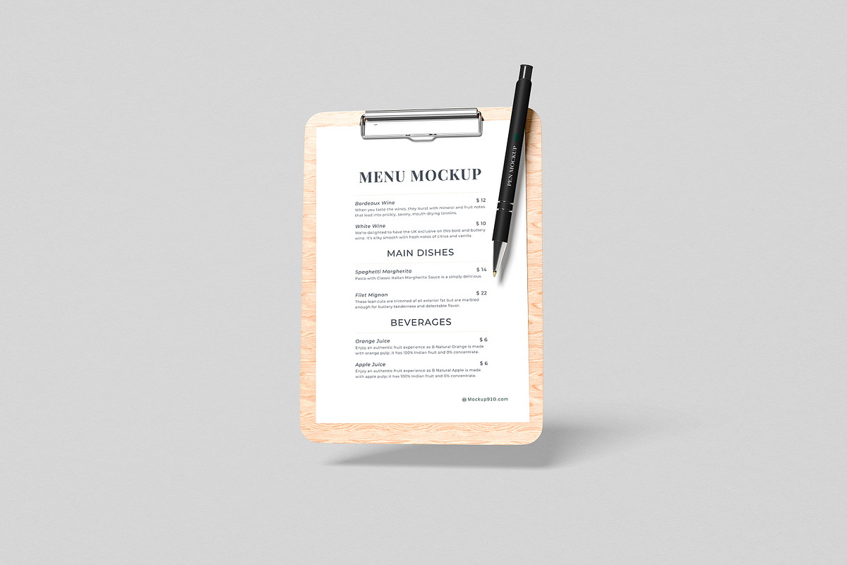 Menu Mockups, an Advertising Mockup by AnasStudio (Photo 6 of 7)