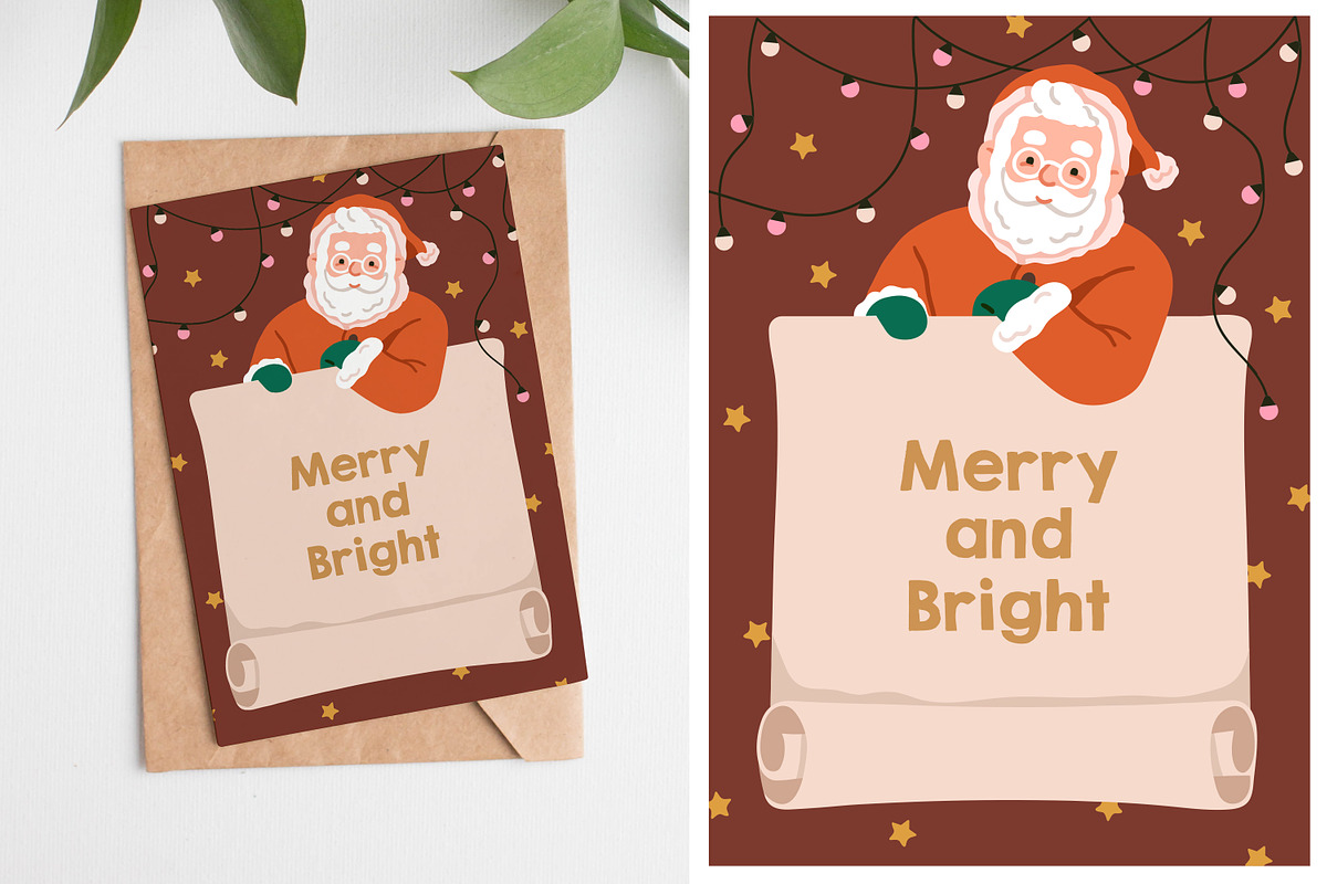 Christmas cards with Santa Claus set, a Seasonal Illustration by Good Studio (Photo 2 of 4)