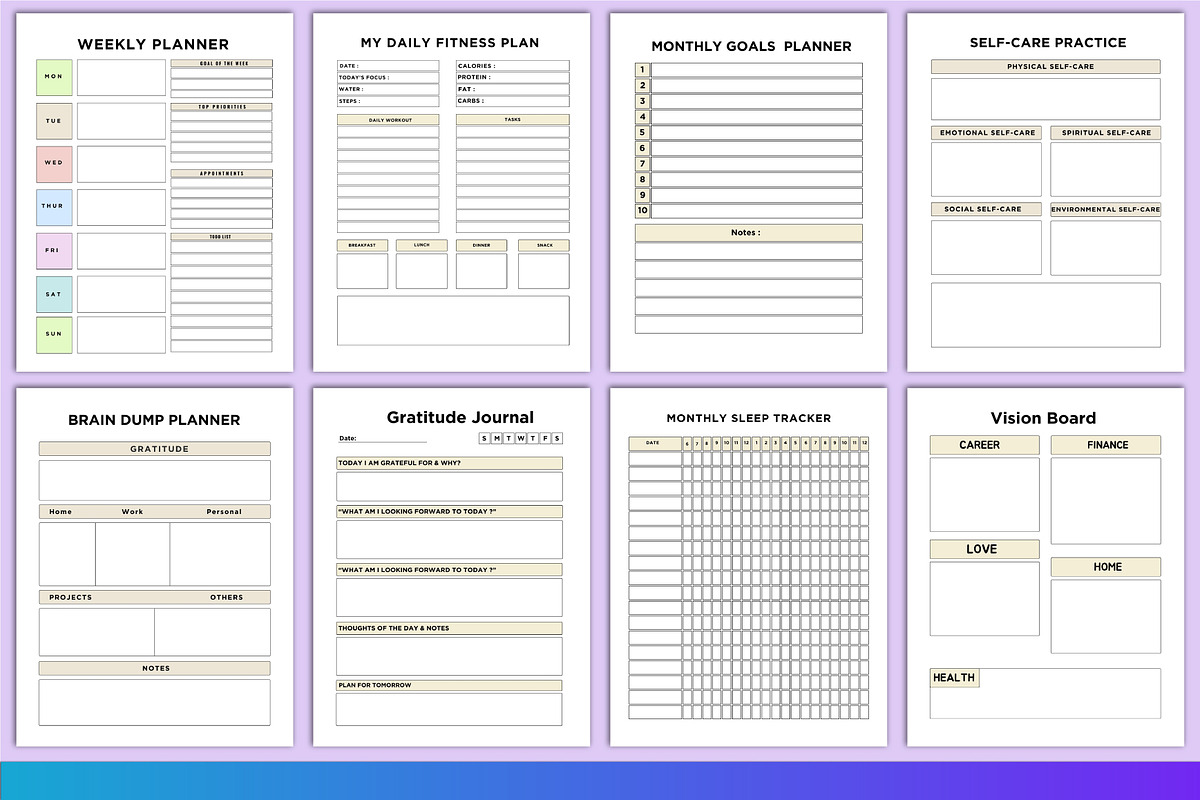 2024 Mental Health & Self Care planner