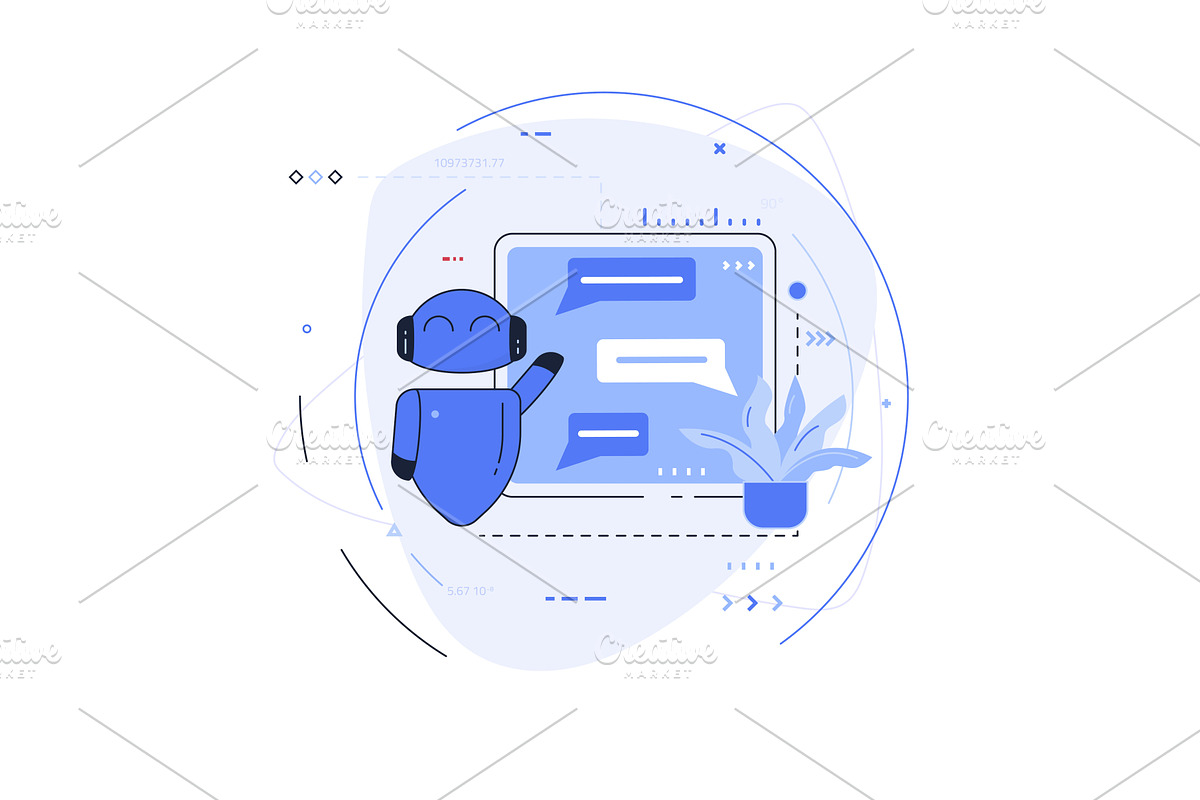 Chatbot AI conversation, a Technology Illustration by SkyVectors