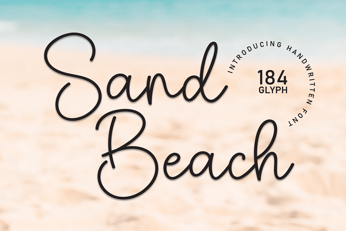 Sand Beach | Script Font, a Handwritten Font by Scratchones (Photo 1 of 8)