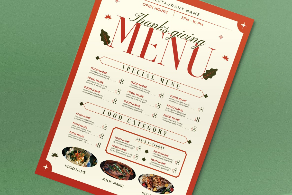 Thanksgiving Food Menu preview 2