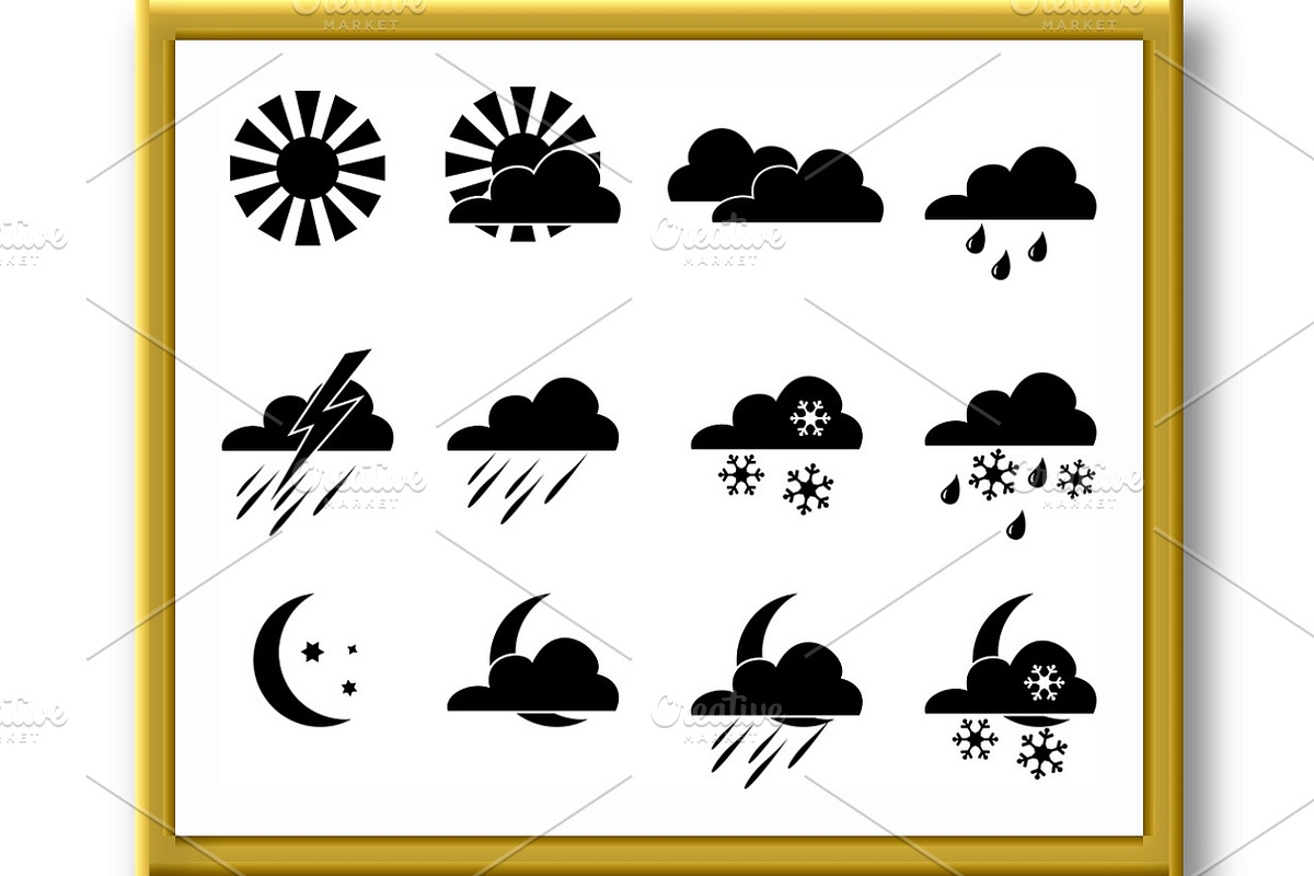 Weather vector Icons - sun, moon, an Object Graphic by RODINA (Photo 2 of 3)