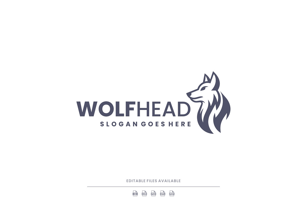 Wolf Head Logo in Monochrome Style, a Branding & Logo Template by Artnivora.Std (Photo 1 of 4)