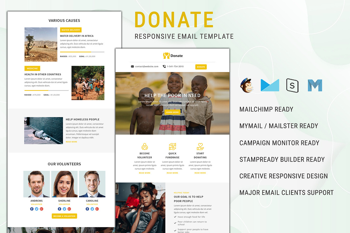 Donate - Responsive Email Template, an Email Template by FourDinos