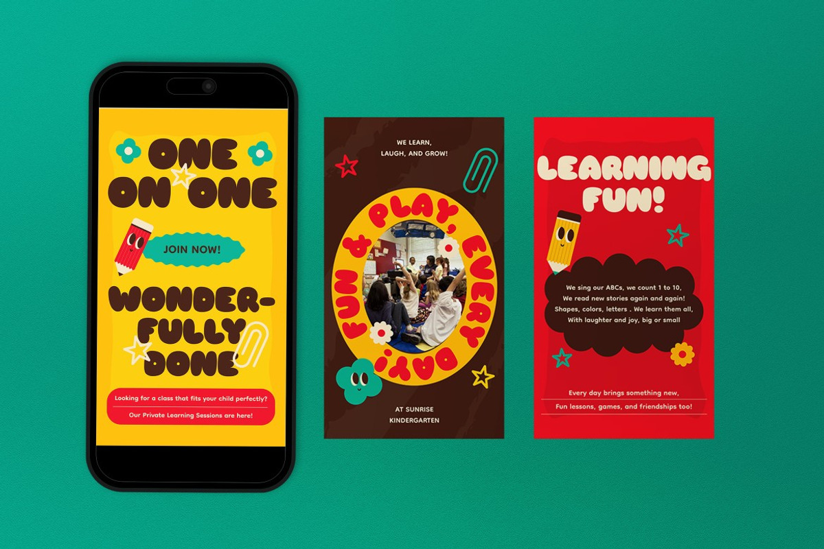 Kindergarten Education Instagram Set, a Social Media Template by graphicook (Photo 3 of 3)