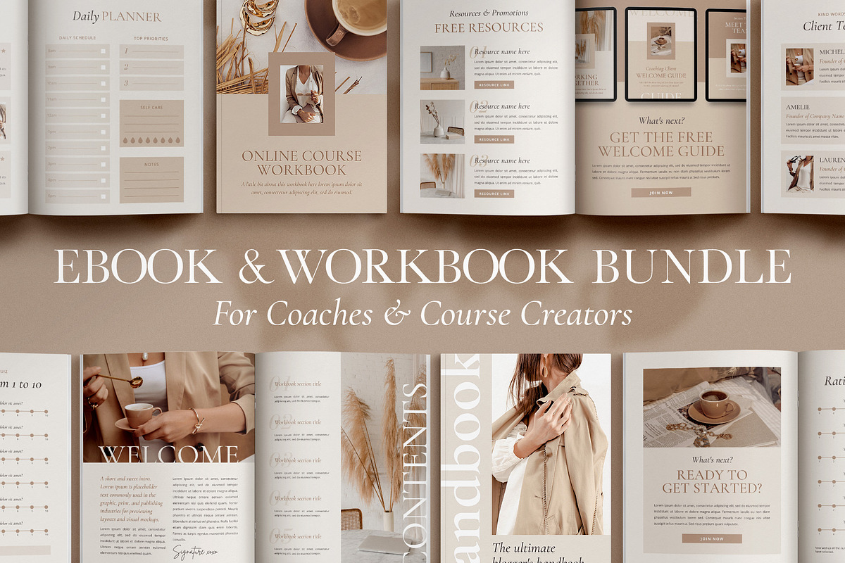 Ebook+Workbook Template Bundle CANVA, a Magazine Template by Studio Loire (Photo 1 of 40)
