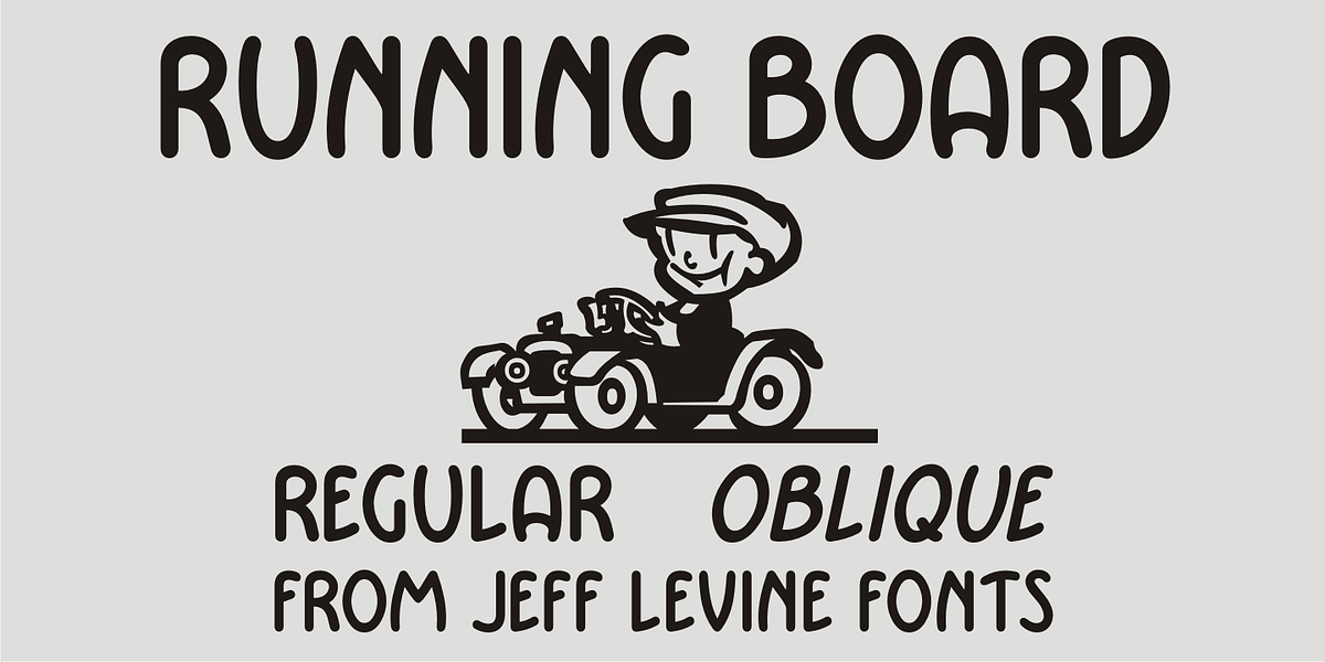 Running Board JNL, a Font by Jeff Levine Fonts