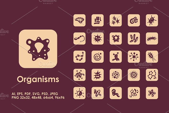 25 Organisms Icons