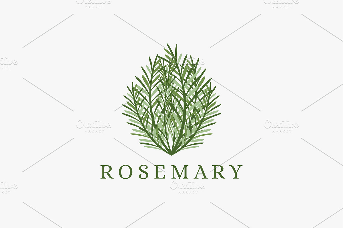 Fresh green rosemary logo vector, a Branding & Logo Template by DOMHOUZE