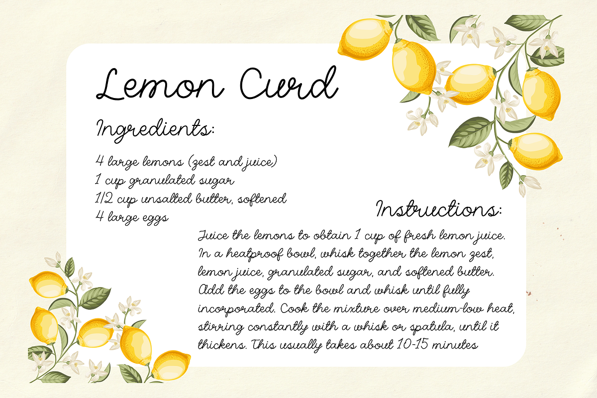Heirloom Recipe, a Script Font by Sofia Skoog (Photo 3 of 10)