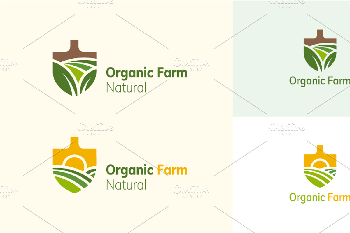 Organic farm logo set, a Templates & Theme by TotallypicRF